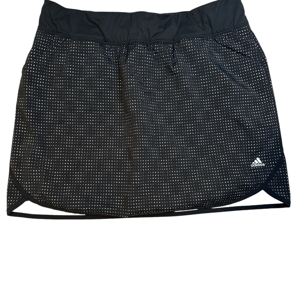 Women’s Adidas Black Skort with White Dots - Size L - Golf/Tennis/Pickleball/Gym